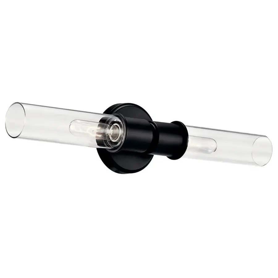 Aviv 2-Light Wall Sconce in Black - Image 1