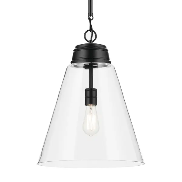 Marsailli Black Glass Cone Pendant - Image 1
