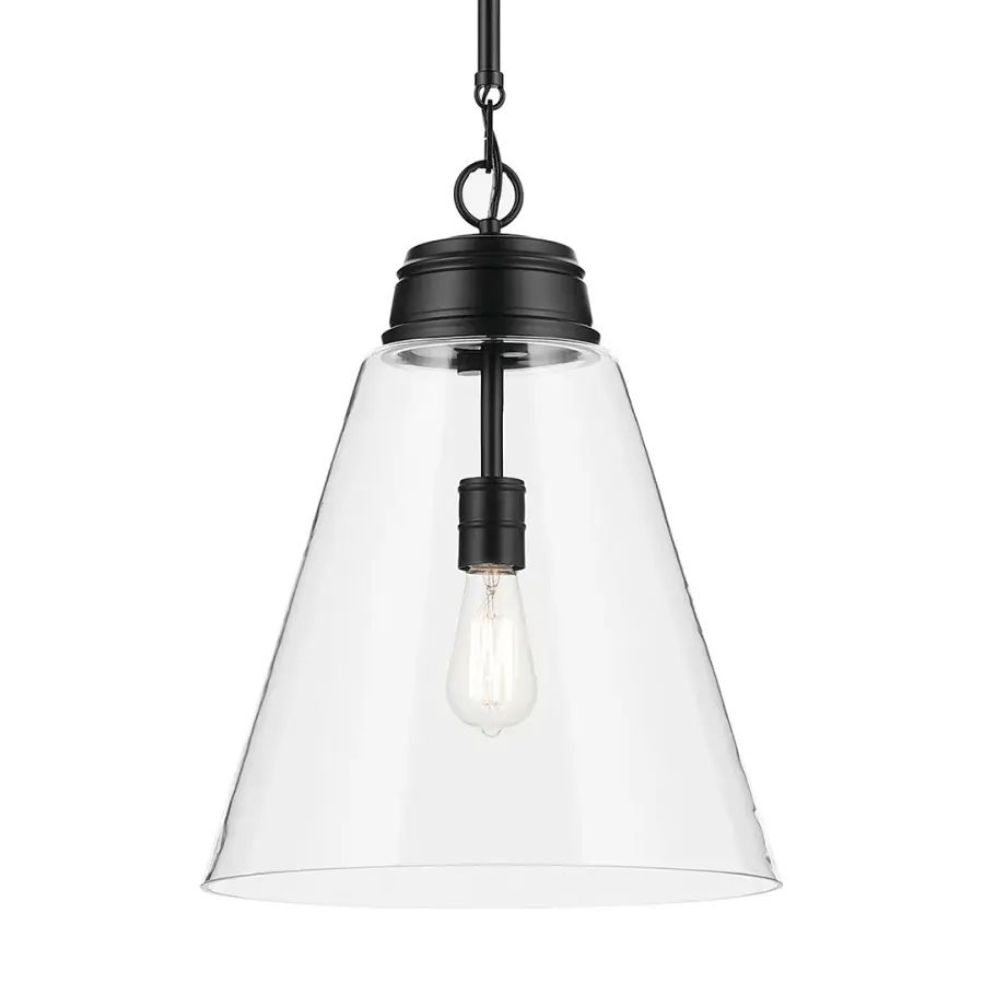 Marsailli Black Glass Cone Pendant - Image 1