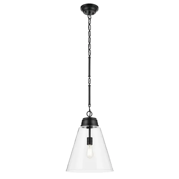 Marsailli Black Glass Cone Pendant - Image 2