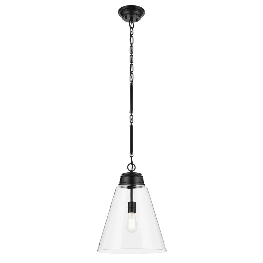 Marsailli Black Glass Cone Pendant - Image 2