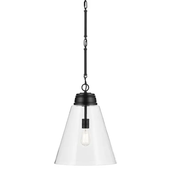 Marsailli Black Glass Cone Pendant - Image 4