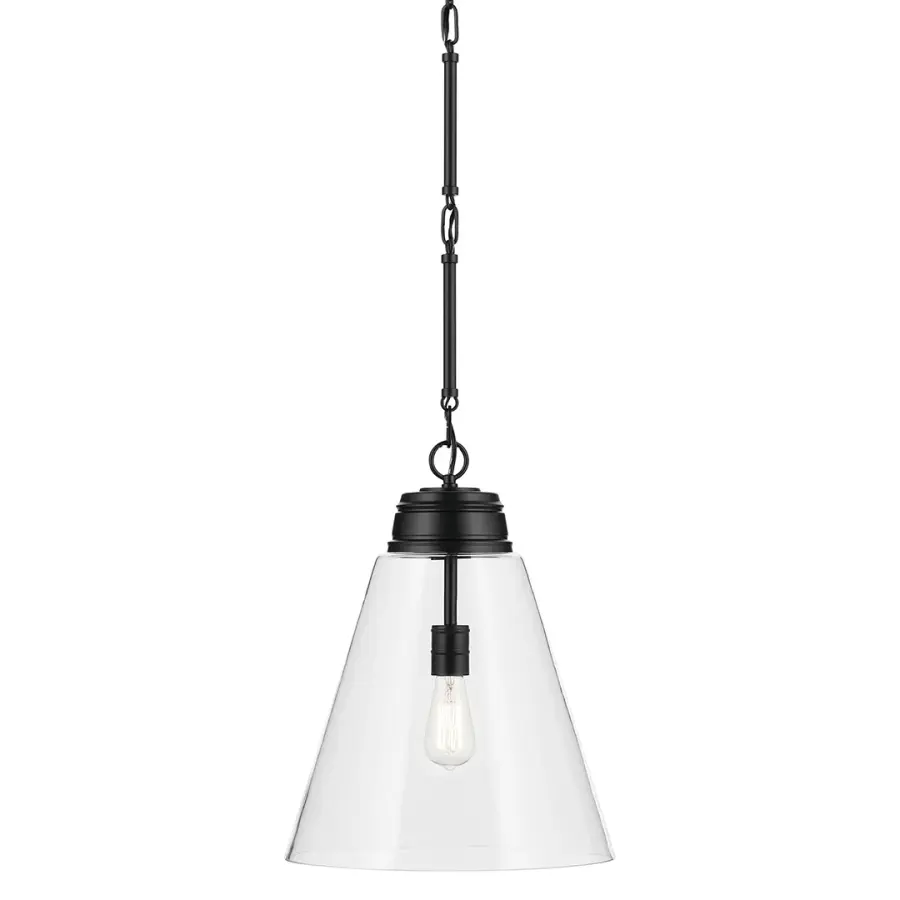 Marsailli Black Glass Cone Pendant - Image 4