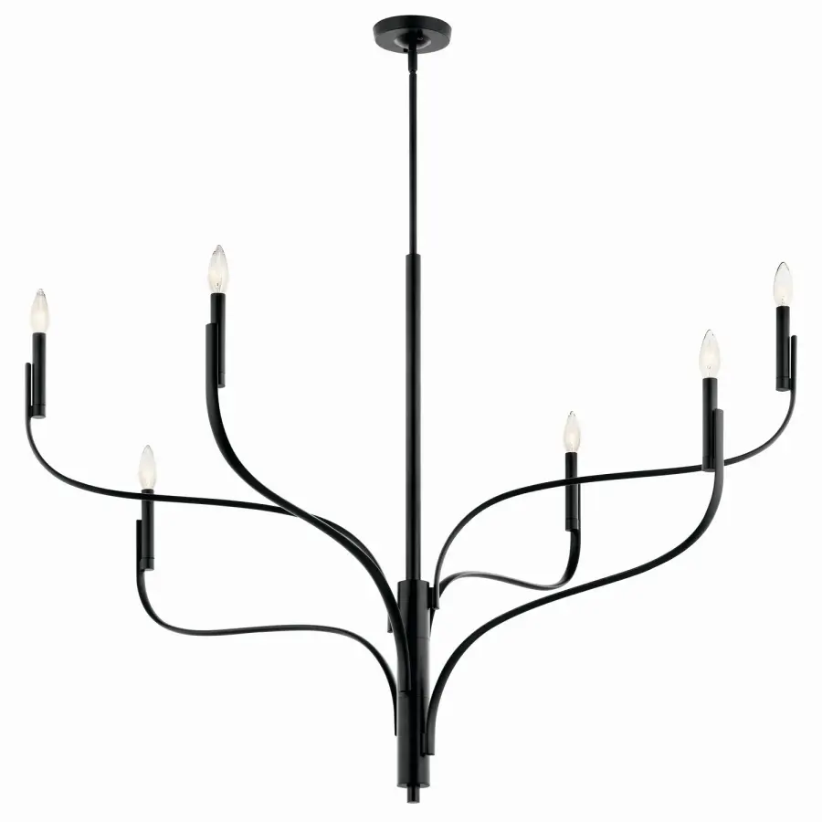 Livadia Six Light Chandelier in Black