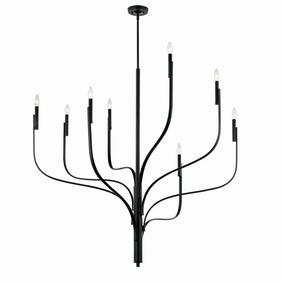 Livadia Eight Light Chandelier in Black