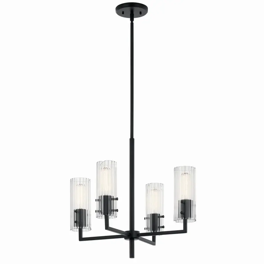 Velestino 4-Light Chandelier in Black