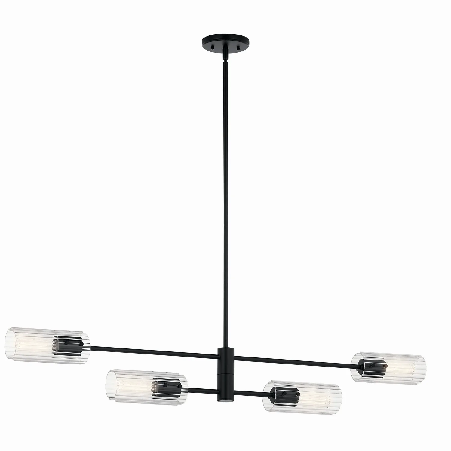 Velestino 4-Light Linear Chandelier in Black