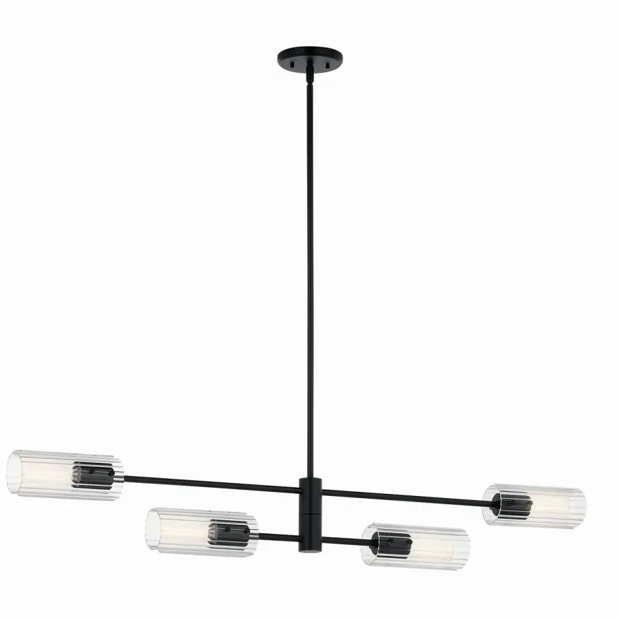 Velestino 4-Light Linear Chandelier in Black