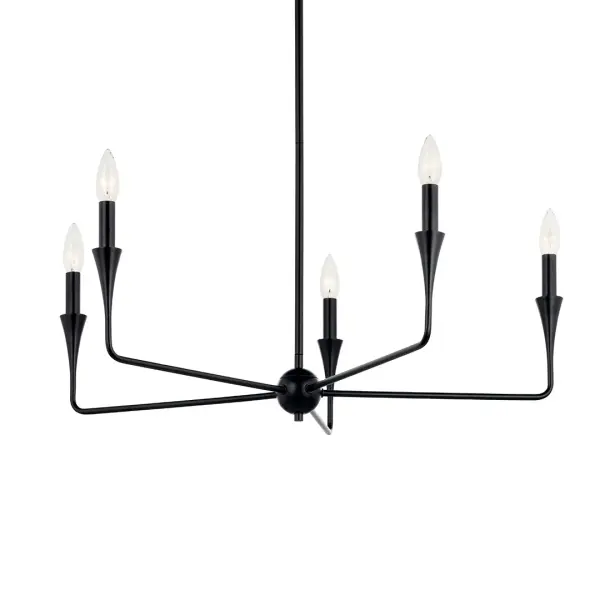 Alvaro 30" 5-Light Chandelier in Black - Image 1