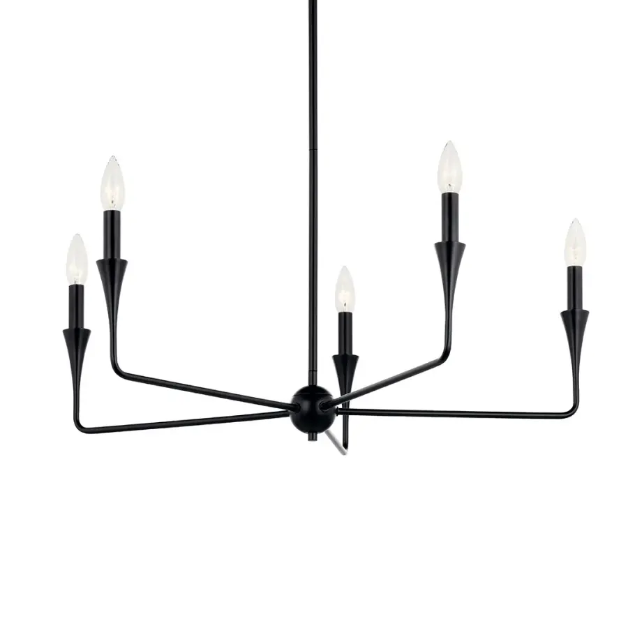 Alvaro 30" 5-Light Chandelier in Black - Image 1