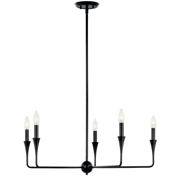 Alvaro 30" 5-Light Chandelier in Black - Image 5
