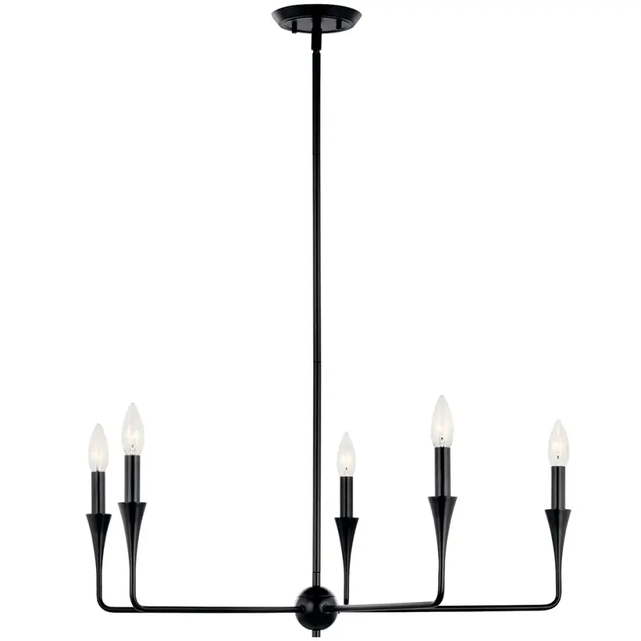 Alvaro 30" 5-Light Chandelier in Black - Image 5
