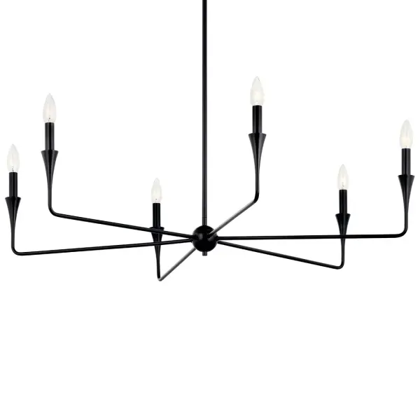 Alvaro 40" 6-Light Chandelier in Black - Image 1