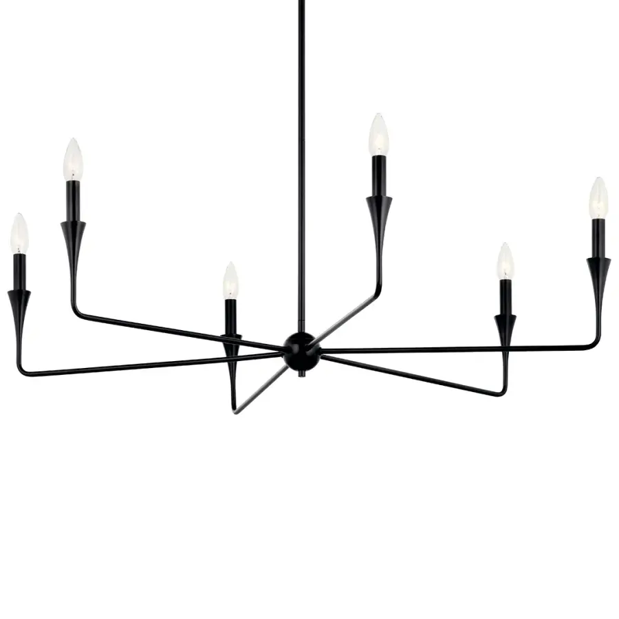 Alvaro 40" 6-Light Chandelier in Black - Image 1