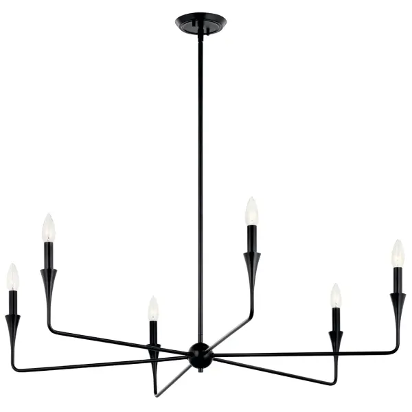Alvaro 40" 6-Light Chandelier in Black - Image 2
