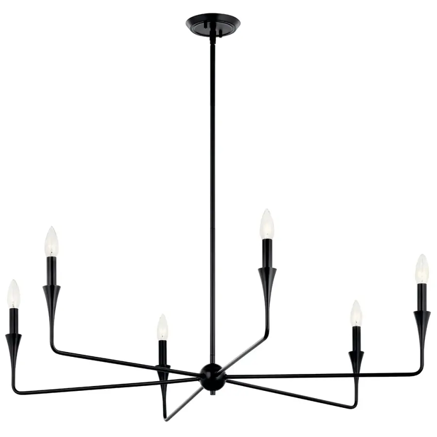 Alvaro 40" 6-Light Chandelier in Black - Image 2