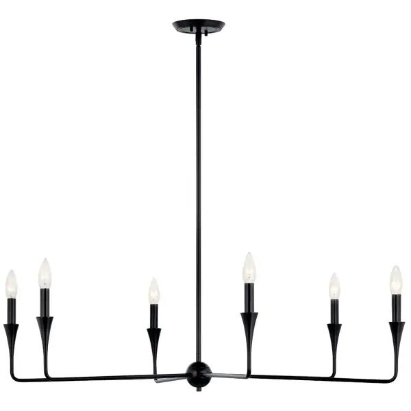 Alvaro 40" 6-Light Chandelier in Black - Image 5