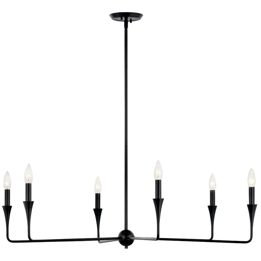 Alvaro 40" 6-Light Chandelier in Black - Image 5