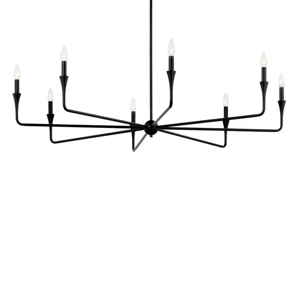 Alvaro 50" 8-Light Chandelier in Black - Image 1