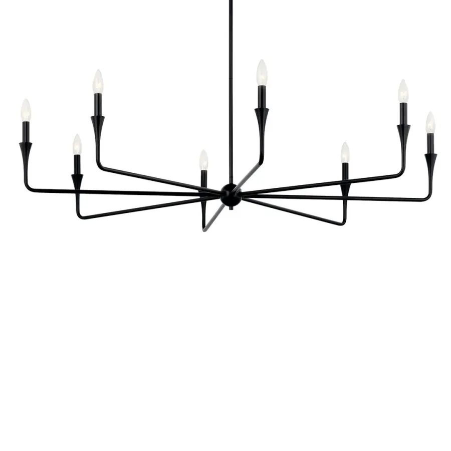 Alvaro 50" 8-Light Chandelier in Black - Image 1