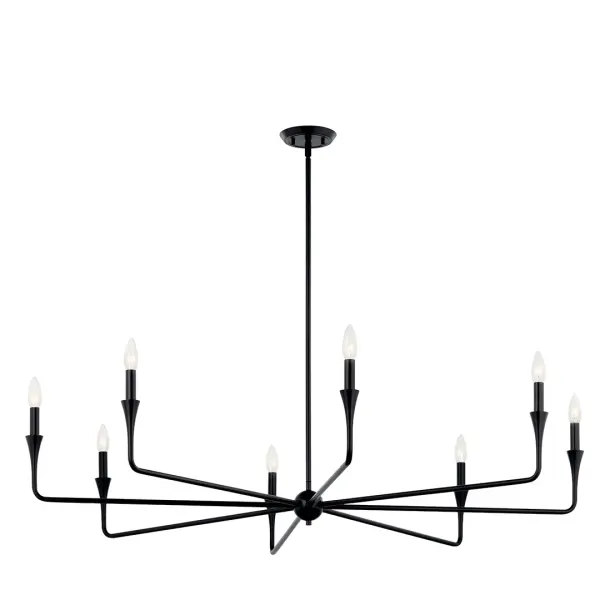 Alvaro 50" 8-Light Chandelier in Black - Image 2