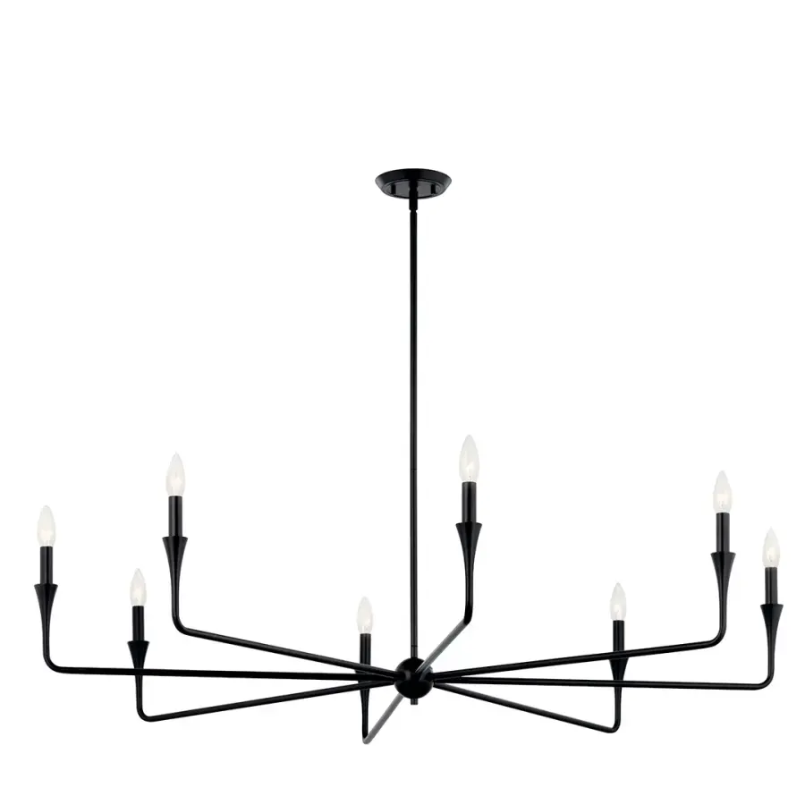Alvaro 50" 8-Light Chandelier in Black - Image 2