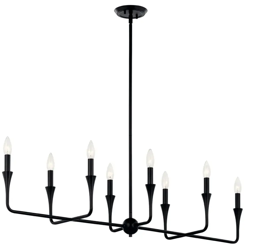 Alvaro 45.5" Linear Chandelier in Black - Image 2
