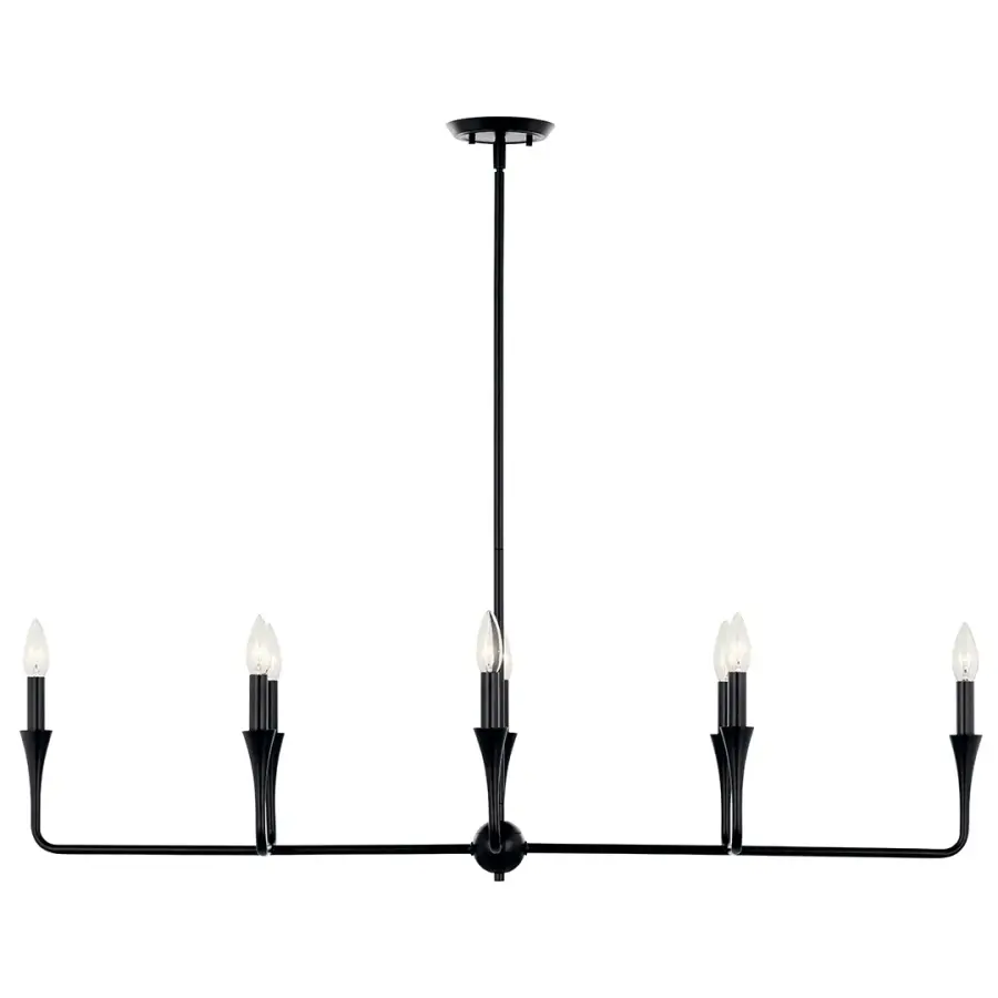 Alvaro 45.5" Linear Chandelier in Black - Image 5