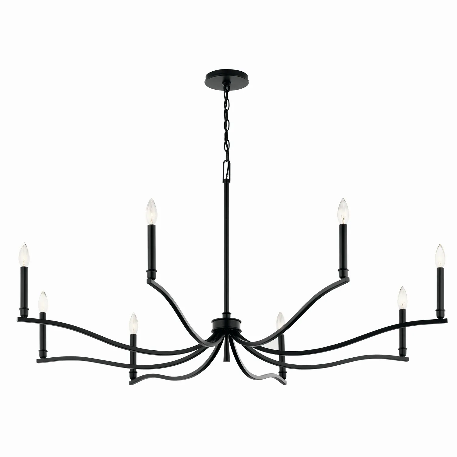Malene Eight Light Chandelier in Black