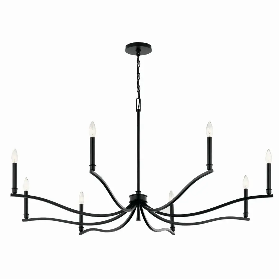 Malene Eight Light Chandelier in Black
