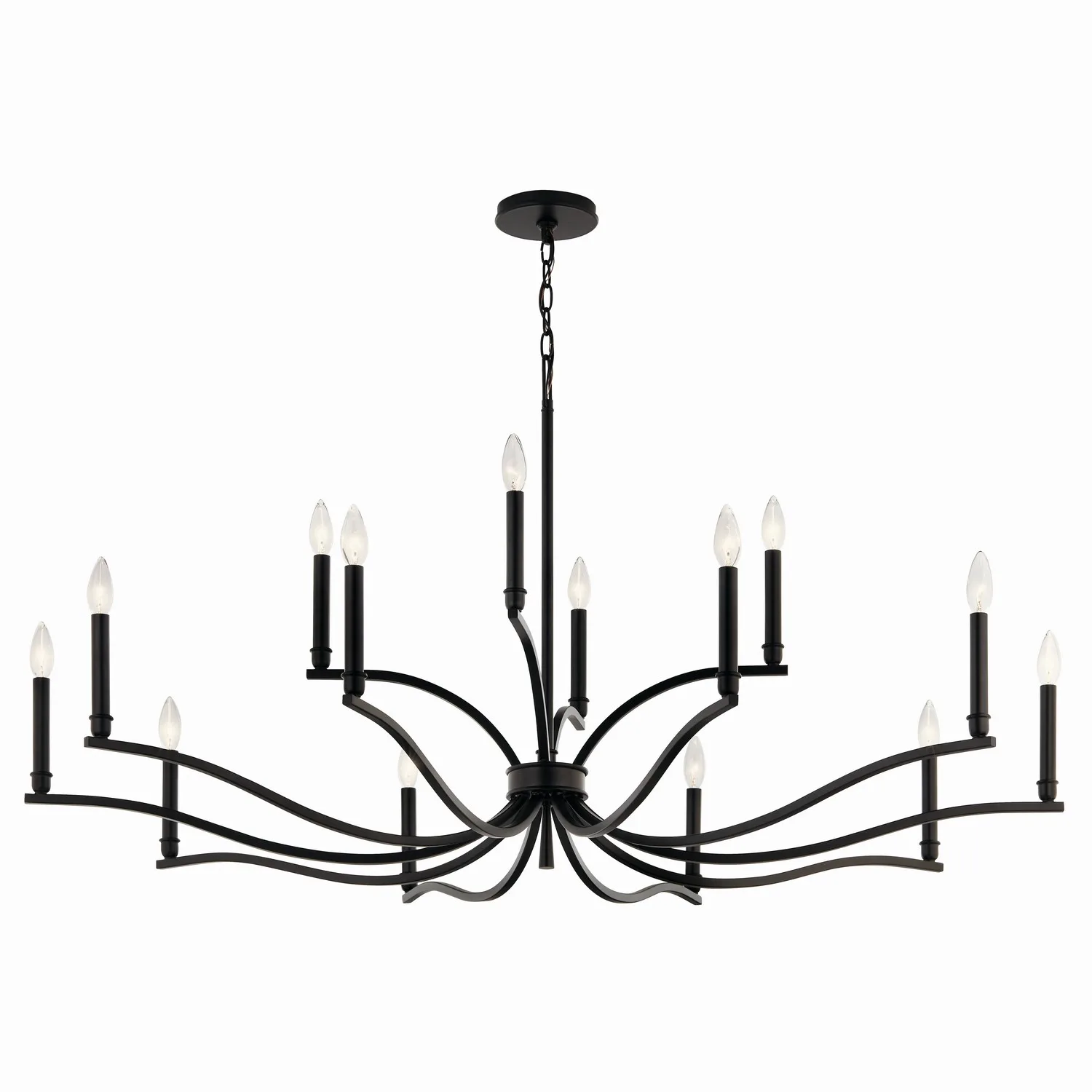 Malene 14-Light Two-Tier Chandelier in Black