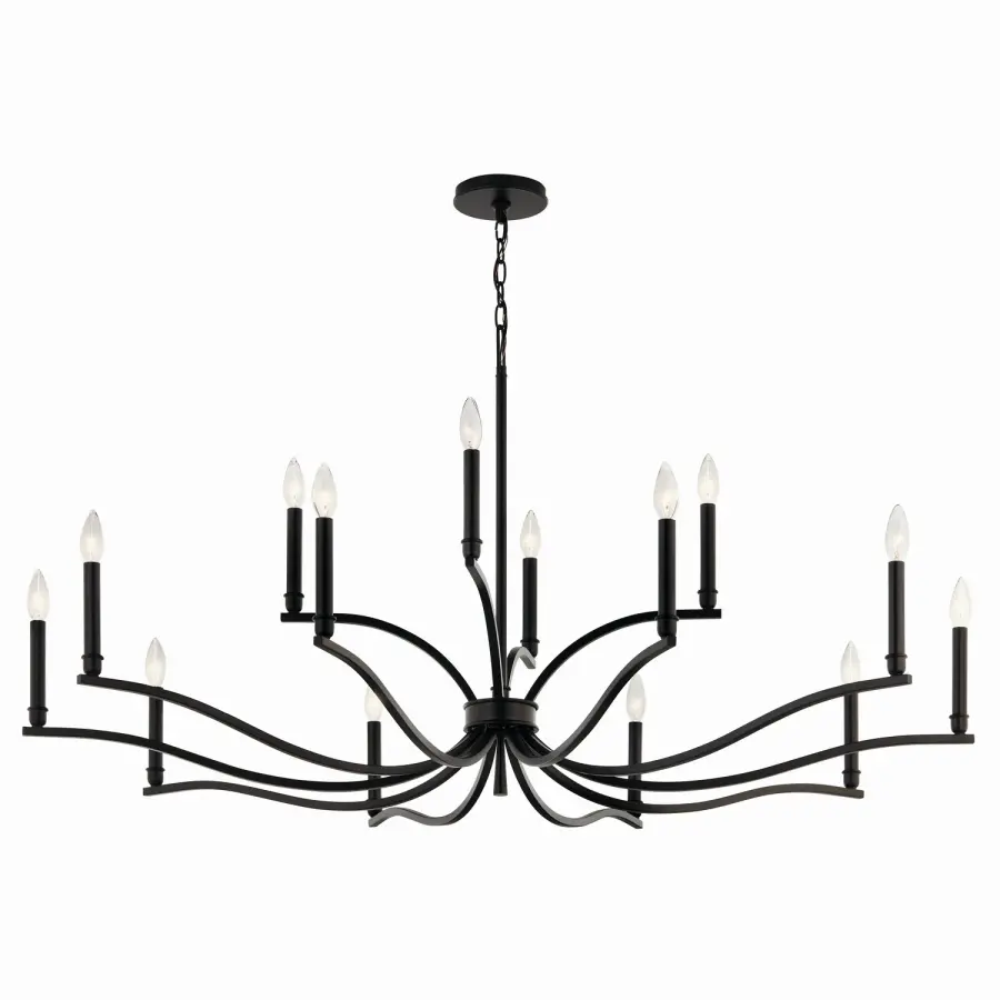 Malene 14-Light Two-Tier Chandelier in Black