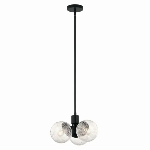 Silvarious 3-Light Convertible Chandelier in Black