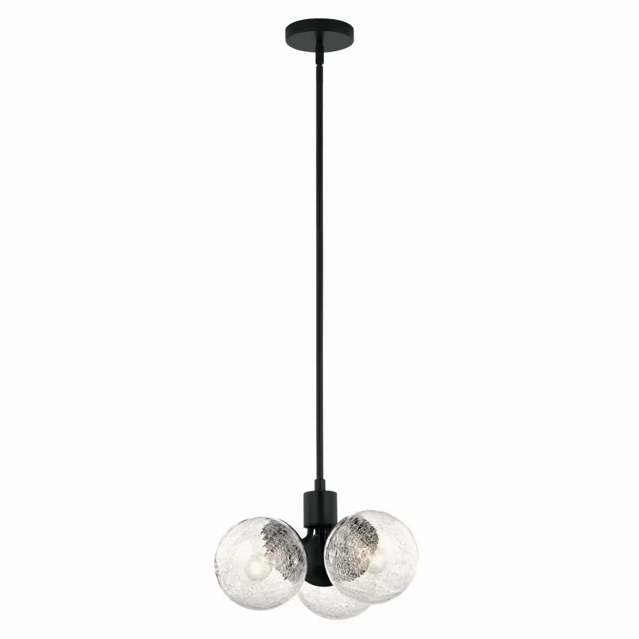 Silvarious 3-Light Convertible Chandelier in Black