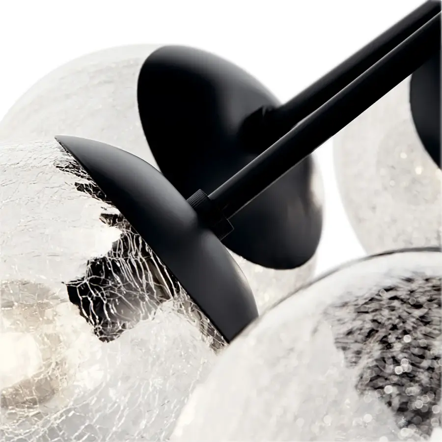 Dramatic 12-Light Convertible Chandelier with Crackle Glass Shades - Image 3