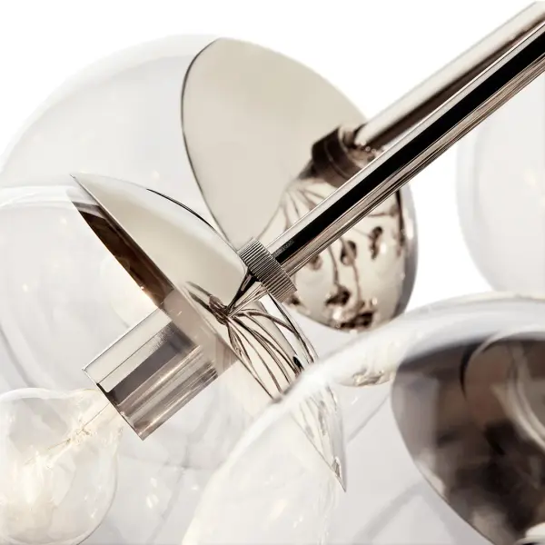 Stunning 30" Convertible Chandelier with Polished Nickel Finish - Image 3