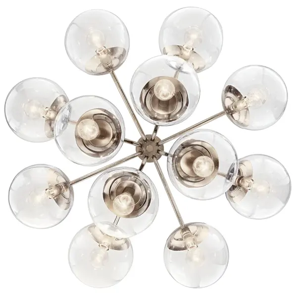 Stunning 30" Convertible Chandelier with Polished Nickel Finish - Image 4