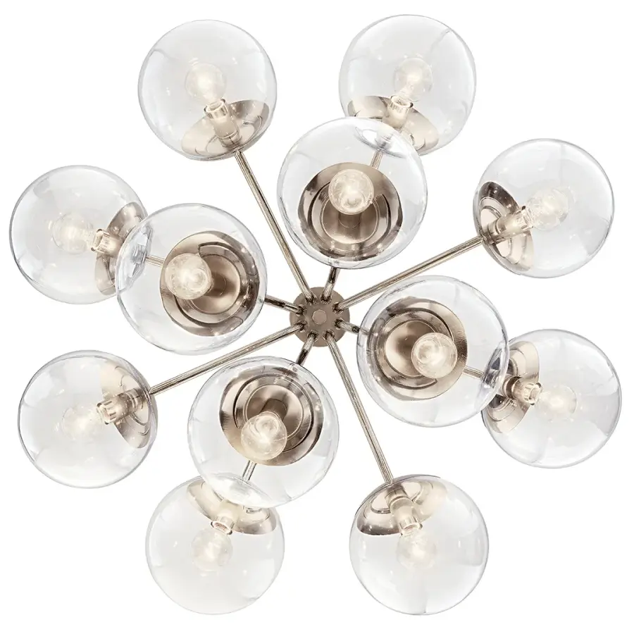 Stunning 30" Convertible Chandelier with Polished Nickel Finish - Image 4