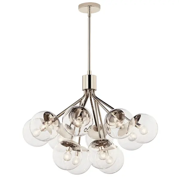 Stunning 30" Convertible Chandelier with Polished Nickel Finish - Image 7