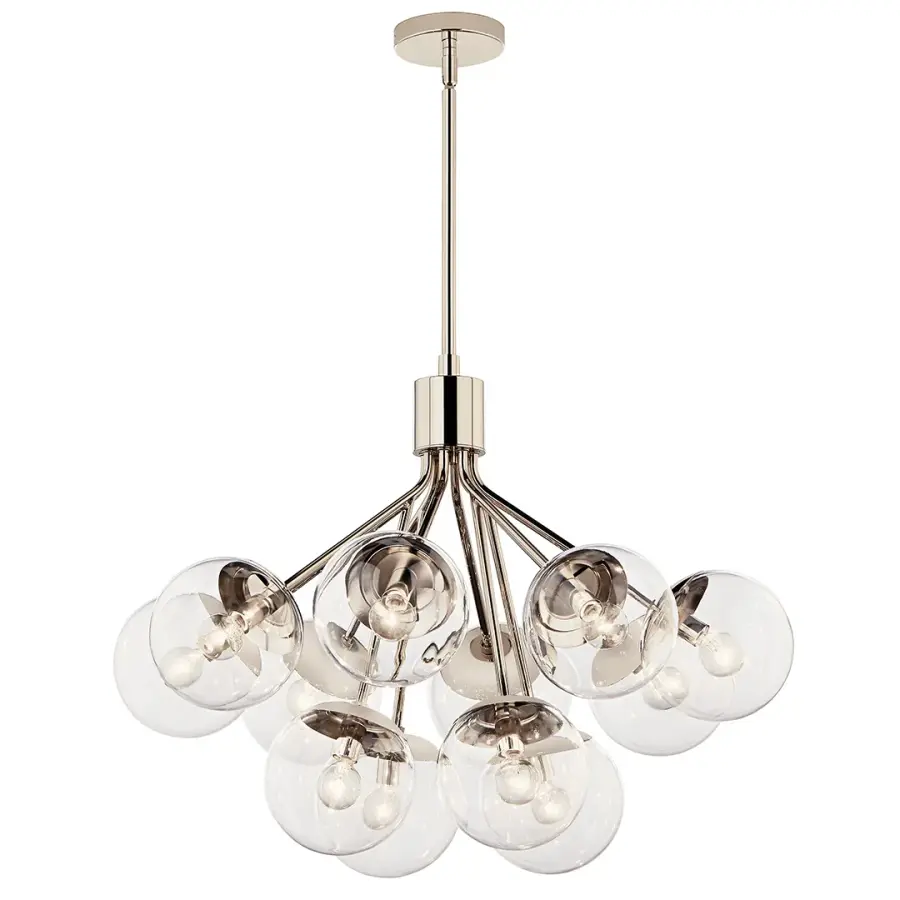 Stunning 30" Convertible Chandelier with Polished Nickel Finish - Image 7