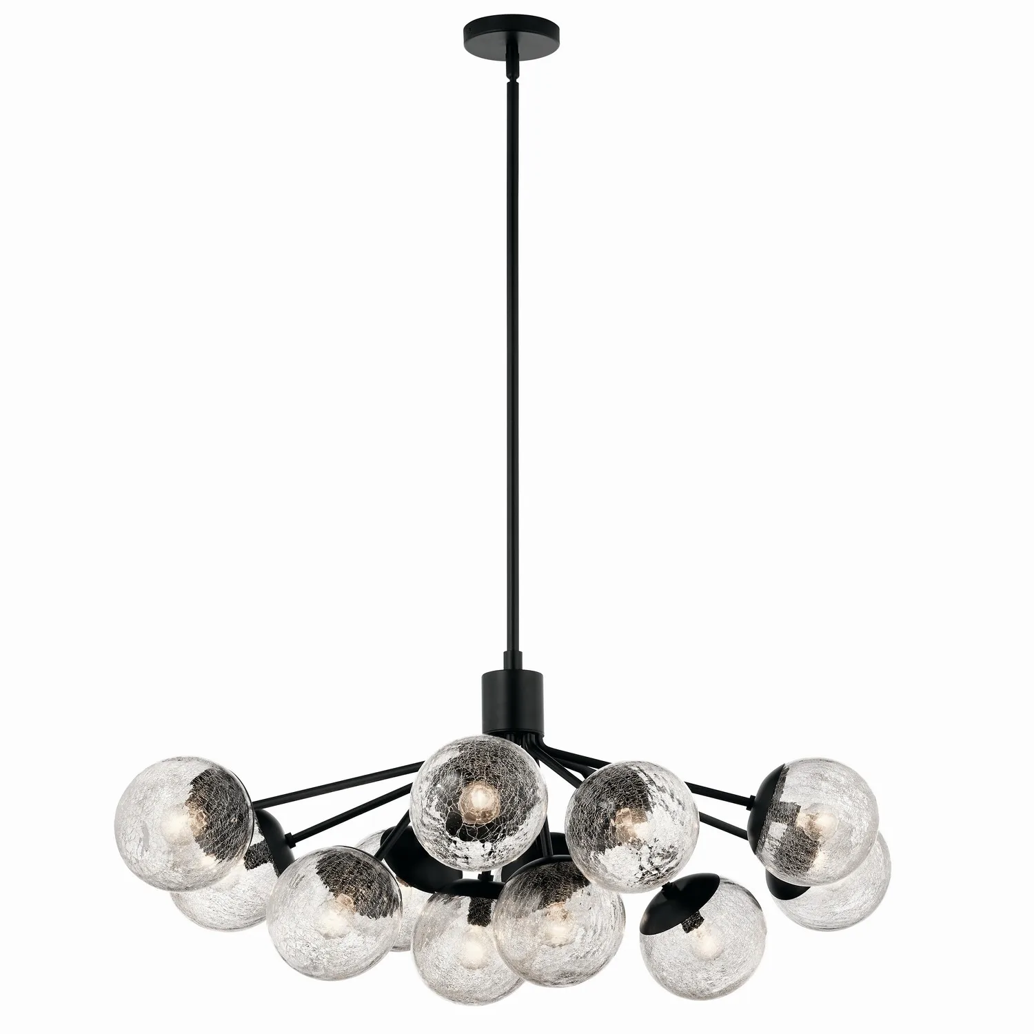 Silvarious 12-Light Linear Chandelier in Black