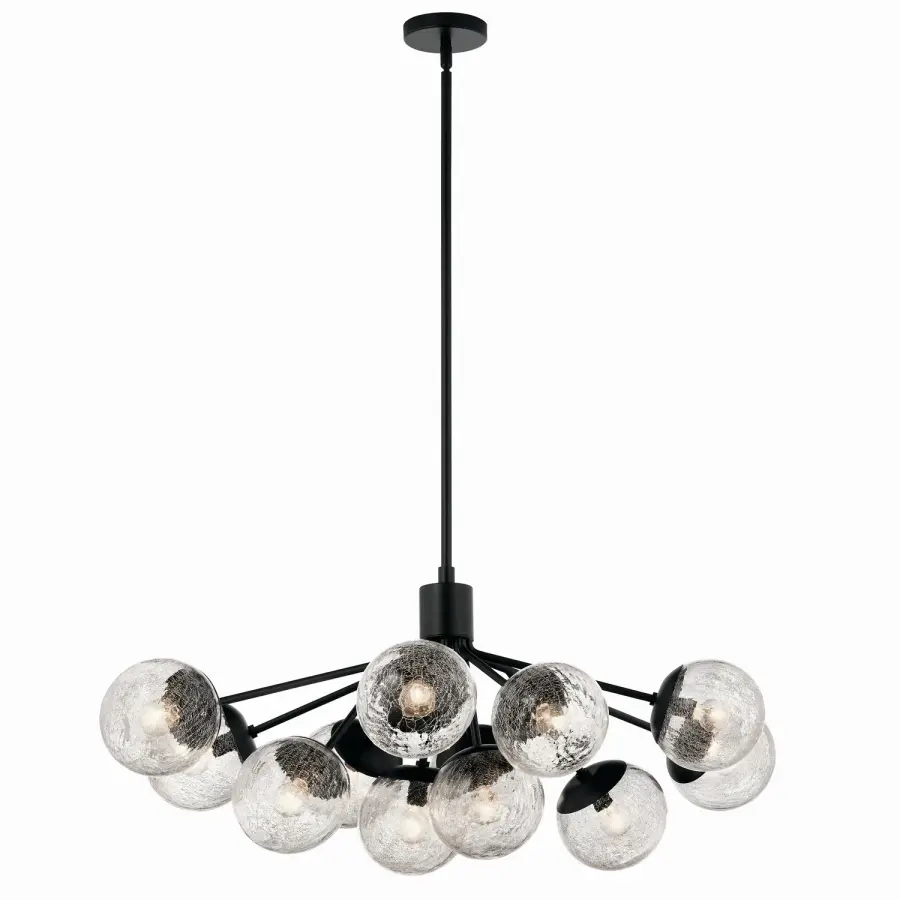 Silvarious 12-Light Linear Chandelier in Black