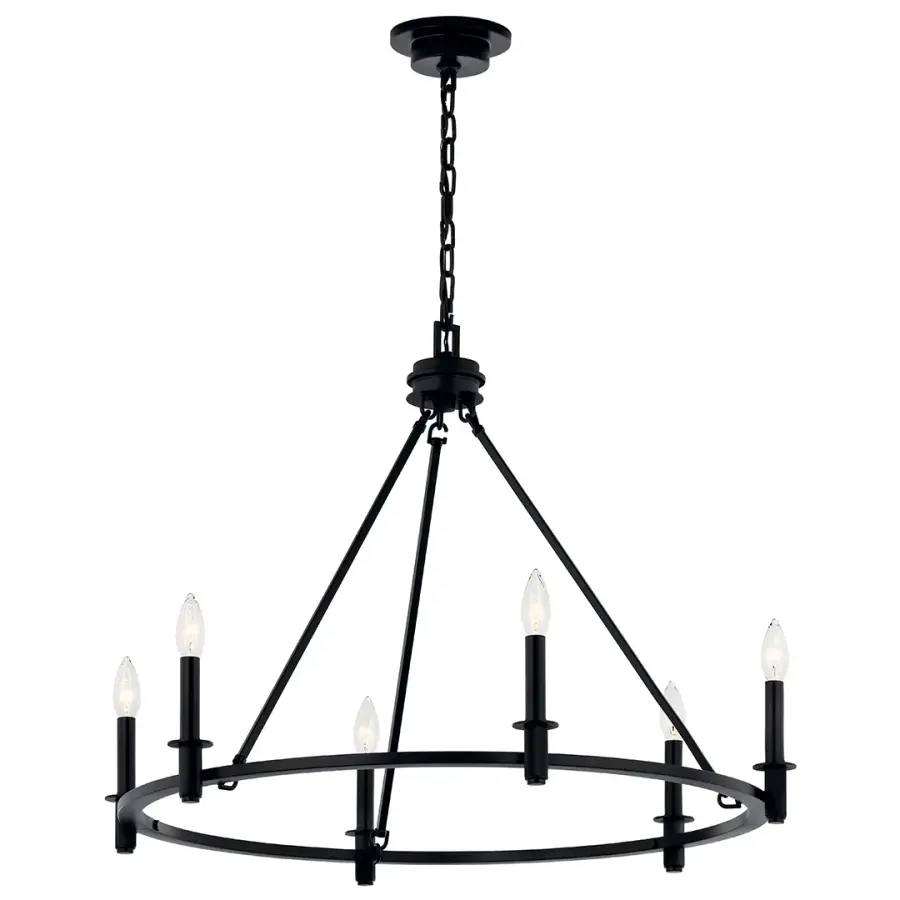 Bold 6-Light Statement Chandelier with Versatile Black Finish - Image 2