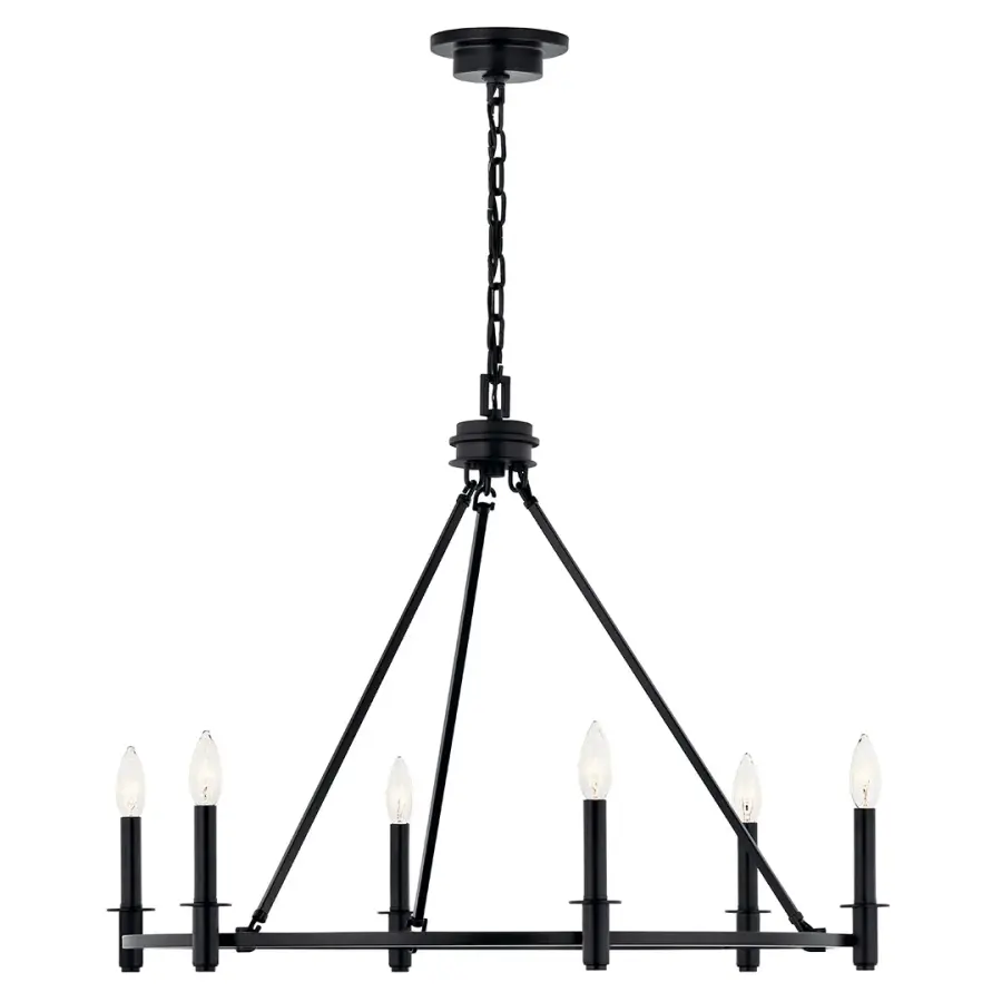 Bold 6-Light Statement Chandelier with Versatile Black Finish - Image 5
