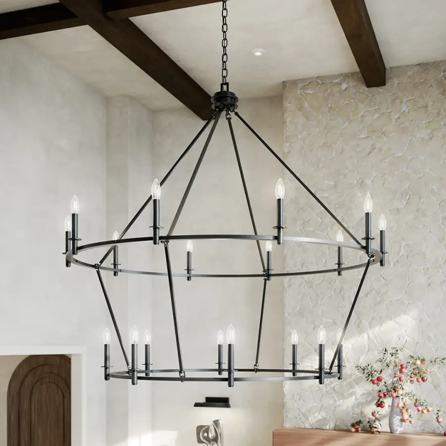 Carrick 54" 18-Light Multi-Tier Chandelier - Image 5