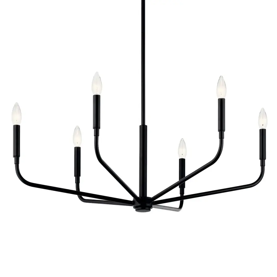 Madden 32" 6-Light Chandelier in Black - Image 1