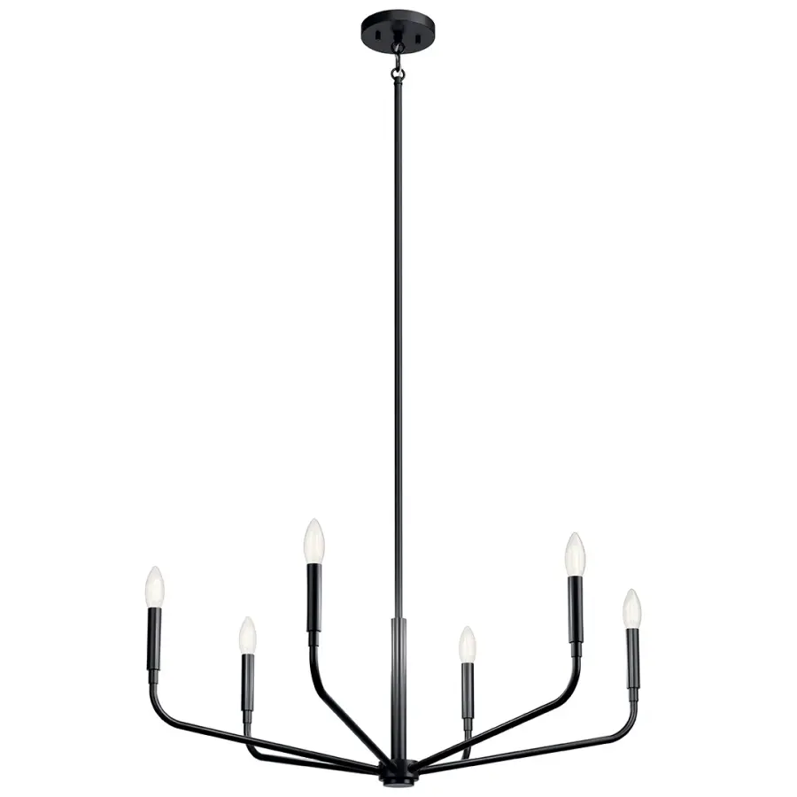 Madden 32" 6-Light Chandelier in Black - Image 2