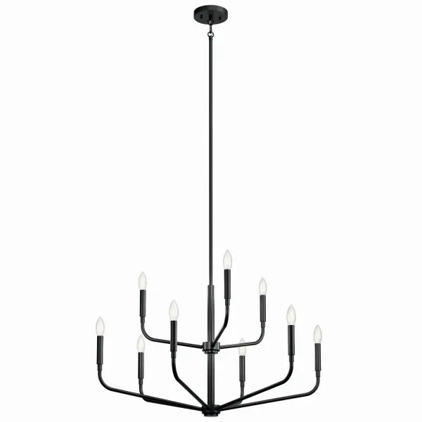 Madden 9-Light Two-Tier Chandelier in Black
