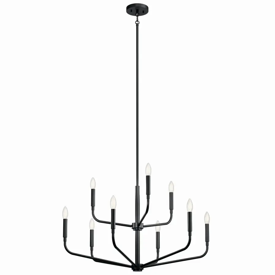 Madden 9-Light Two-Tier Chandelier in Black