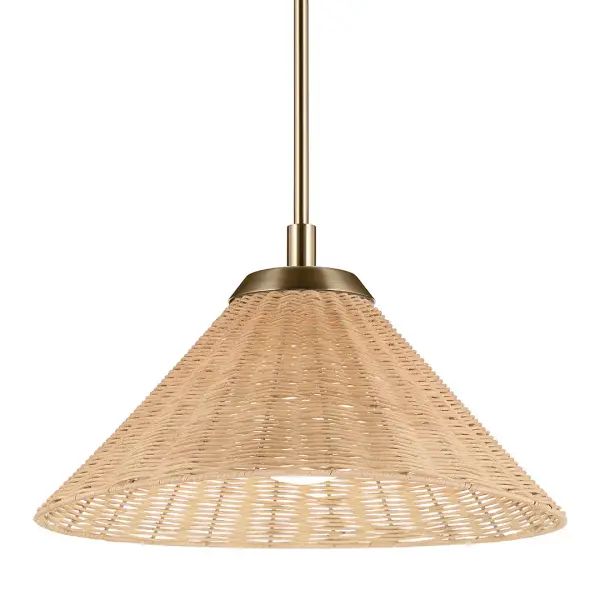 The Bekah Pendant brings organic warmth through handwoven rattan paired with soft opal glass diffusion. Its convertible design offers installation flexibility while the Champagne Bronze finish adds refined elegance to coastal and modern interiors.